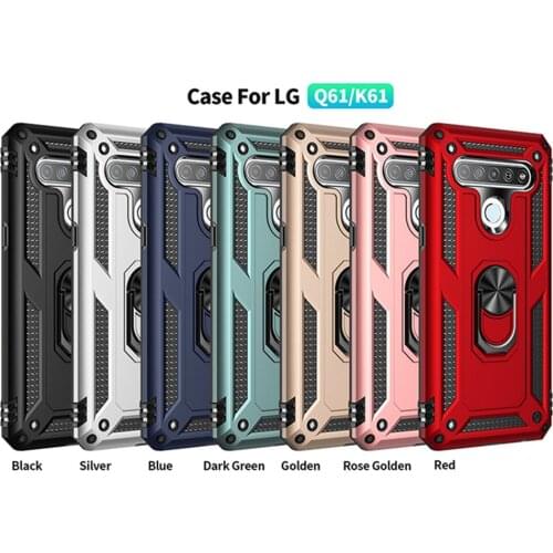 For LG K61 K51 Armor Ring Case K50 K40 K31 K30 Q61 Q60 Q51 Q630 X210 X220 X320 X410 X415 X4 Plus Stylo 5 6 Aristo 4 5 Funda Capa