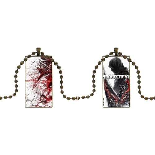 For Unisex Game Prototype Alex Mercer Fashion Glass Cabochon Necklace With Women Statement Pendant Rectangle Necklaces Jewelry