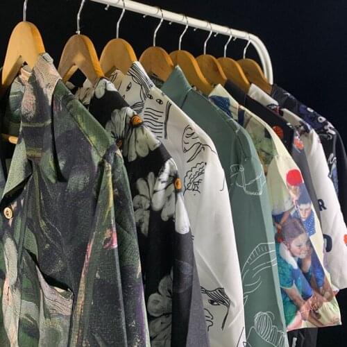 Summer New Retro Oil Painting Printing Short-sleeved T-shirt Mens Shirt Tide Brand Loose Lazy Style Shirt Men And Women Couples