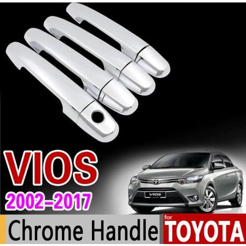 For Toyota VIOS 2002 - 2017 Chrome Handle Cover Trim XP40 XP90 XP150 Soluna Vios Belta 2008 2012 2014 Accessories Car Styling