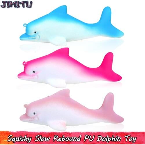 Dolphin Squishy Toy Cute Marine Life Squishies Slow Rising Anti Stress Rebound Toys for Children Pendant Party Home Decoration