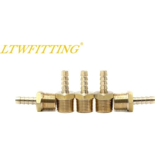 LTWFITTING Brass Barb Fitting Coupler / Connector 1/4" Hose ID x 3/8" Male NPT Fuel