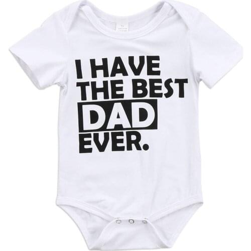 Newborn Baby Boy Girls Best Dad & Mom Romper One-pieces Outfits Clothes