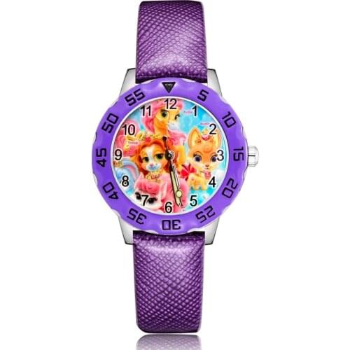 Fashion Pretty Cartoon Dog Horse Style Children Kids Student Girls Boys Quartz Leather Wrist Watches Clcok JM233