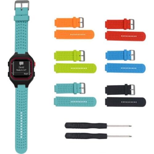 6 Colors Soft Bracelet Men Sport Silicone Watch Wrist Band Strap For Garmin Forerunner 25 Watch Wrist Band Strap Replacement