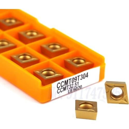 10Pcs CCMT09T304 CCMT09T308 VP15TF UE6020 US735 Internal Turning Tools Carbide Insert Cutting Tool CNC Lathe Tools Turning Blade