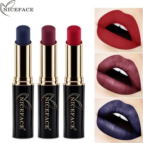 Niceface 24 Shades Colors Noble Matte Lipstick Labiales Beauty Make Up Long Lasting Waterproof Metallic Nude Lipstick Lip TSLM2