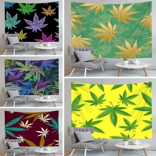 New Arrival Weed Leaves Tapestry Wall Hanging Decor for Living Room Bedroom Plants Bedspread Square And Rectangle Customize