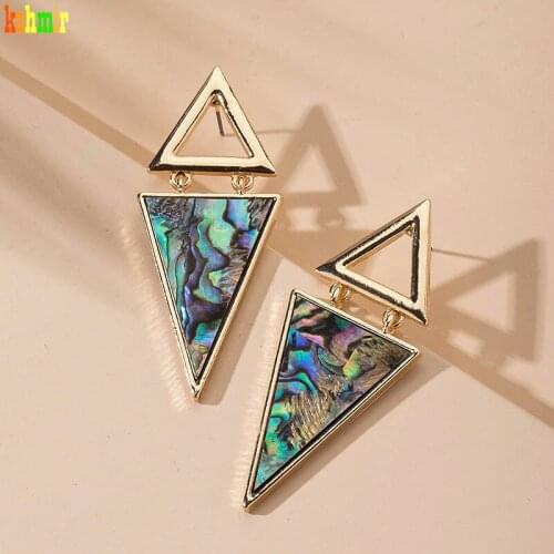 Kshmir New fashion and contracted geometric shell female earrings female metal large earrings pendant fashion pop earrings