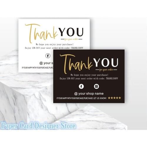 Customized Thank You For Your Support Card Note Business Card Thank You Order Cards Please Leave a Review Card Tag Share Cards