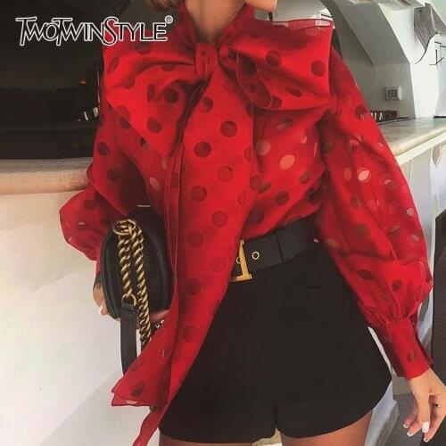 Casual ruffled blouse bow neck lantern long sleeve lace shirt for womens fashion 2020 clothing trend