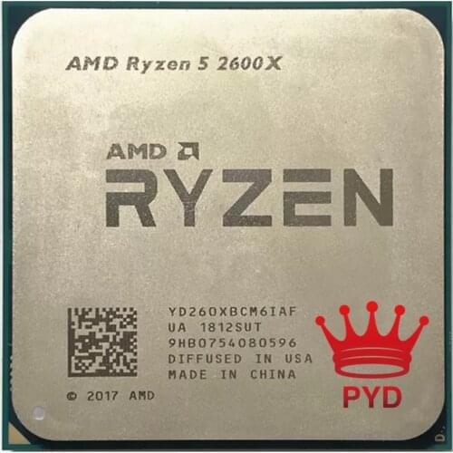 AMD Ryzen 5 2600X R5 2600X 3.6 GHz Six-Core Twelve-Thread CPU Processor YD260XBCM6IAF Socket AM4
