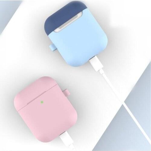 Multicolor Silicone Earphone Case For Apple Airpods 2 Case Cover For AirPods Bluetooth Charging Box Case Protective Case