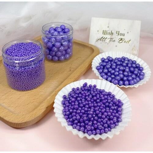 15g Edible Purple Beads Pearl Sugar Ball Fondant DIY Cake Baking Sprinkles Sugar Candy Ball Wedding Cake Decoration Sugar Beads