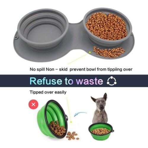 Collapsible Dog Bowl Slow Feeder Adjustable Silicone Portable Non-skid Water Food Pet Bowl Safe Nontoxic Puppy Travel #G