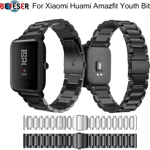 20mm Replacement Metal Strap For Xiaomi Huami Amazfit Bip S BIT PACE Lite Youth Smart Watch Wearable Wrist Bracelet Watchband