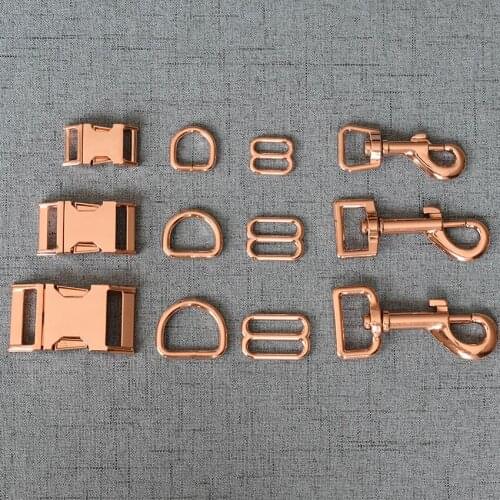 20 Sets 15mm/20mm/25mm Webbing Metal D Ring Buckle Hardware Adjuster Clip Hook Dog Collar Leads Paracord Craft Article Clasp