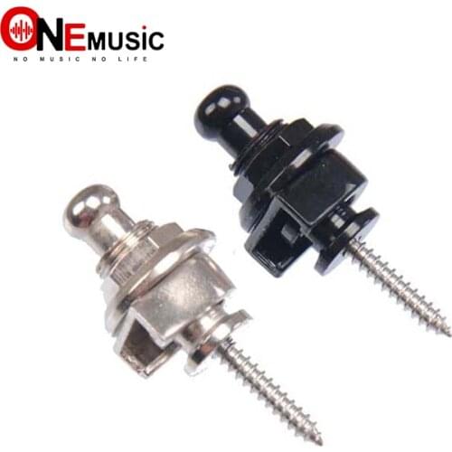 Wholesale 60 Pcs Guitar Strap Lock Bass Metal Button Hold Tight Easy Fix Remove Screw Type Nickel Plated Metal Security