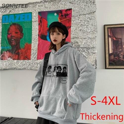 Hoodies Women Korean Oversized Hoodie Plus Size Thickening Winter Clothes Womens Clothing Students Stylish Sweatshirts Harajuku