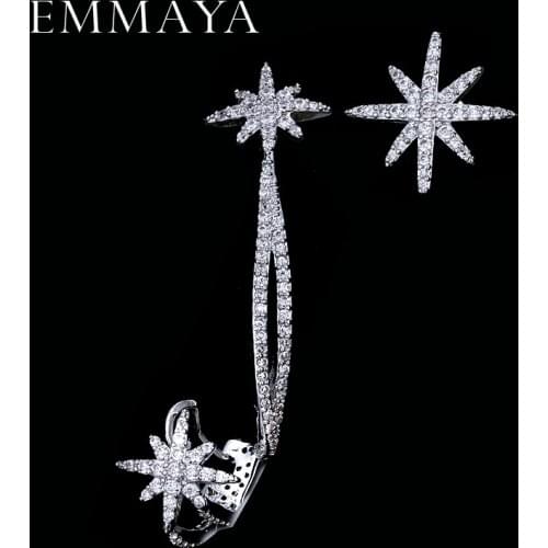 EMMAYA The Snowflake Zirconia Shiny Light CZ Stone Earrings Handmade Jewelry Wedding Earrings Long Earrings For Women