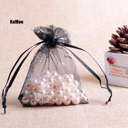 100pcs/lot Black Organza Bag 7x9cm Small Butterly Pattern Wedding Candy Gifts Jewelry Packaging Bag Organza Gift Bags Pouches