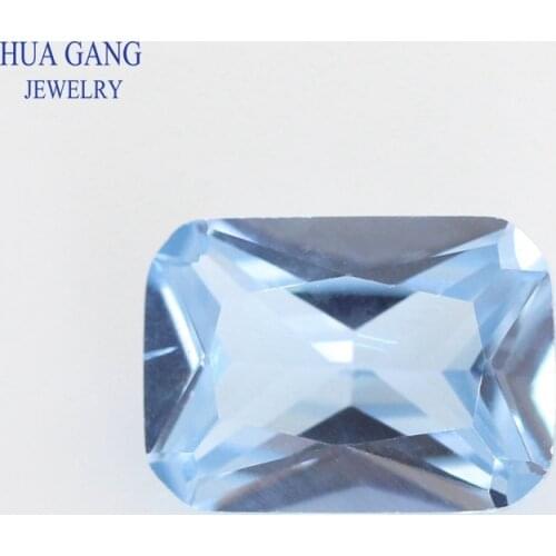 106# Blue Octangle Shape Princess Cut Synthetic Spinel Stone For Jewelry Size 3x5mm~10x12mm