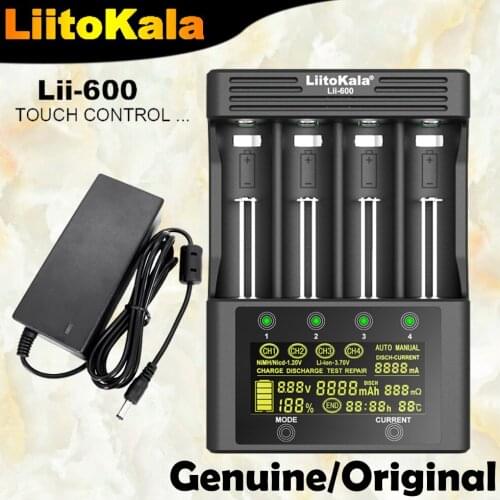2020 LiitoKala Lii-600 LCD Battery Charger For Li-ion 3.7V and NiMH 1.2V battery Suitable for 18650 26650 21700 26700 AA AAA