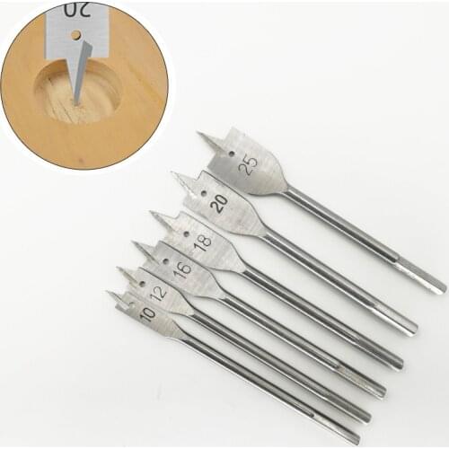 6pcs/bag Woodworking Opening Bit Hexagonal Handle High Speed Steel Drill Set Wood Drawer Door Lock Opener Sharp Durable 10-25mm