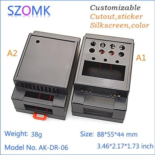 6 pieces, plastic box electronics 88*55*44 mm diy enclosure din rail plastic boxes, din rail box electronics