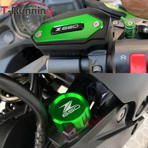 LOGO Z650 Motorcycle Front Rear Brake Fluid Reservoir Cover Cap for Kawasaki Z650 2018 Z 650 2019 NINJA 650 2017 2020 2021