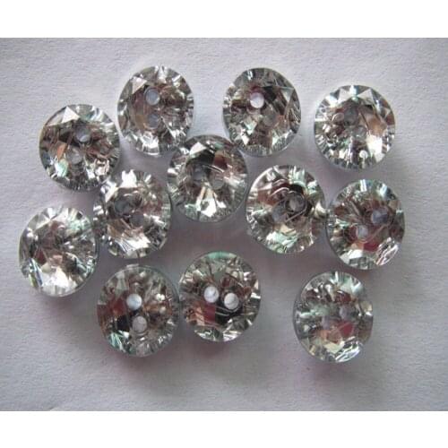 Free shipping 10mm button white color 2 holes fashion acylic button crystal button Rhinestone bathrobe button 100pcs