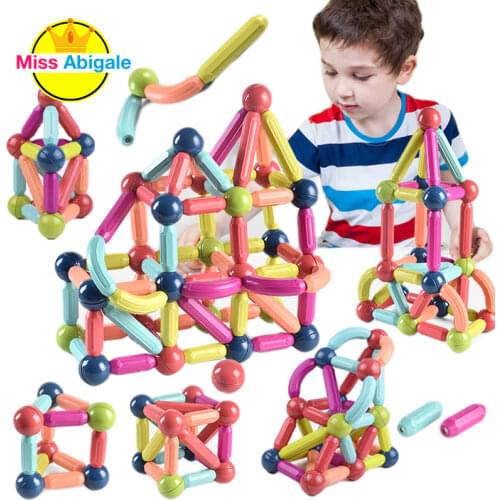 Large Magnetic Sticks Construction Set Building Blocks Set Kids Educational Toys for Children Magnetic Toy Bricks Balls for Chil