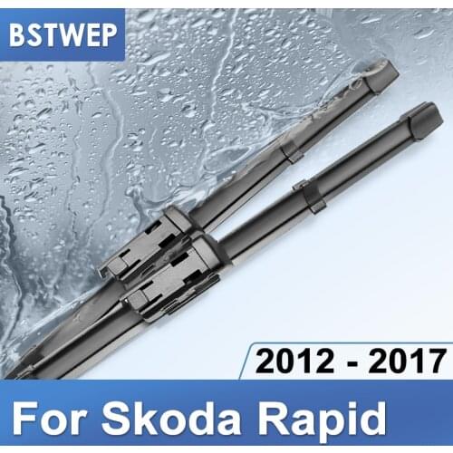 BSTWEP Wiper Blades for Skoda Rapid Fit Push Button Arms 2012 2013 2014 2015 2016 2017