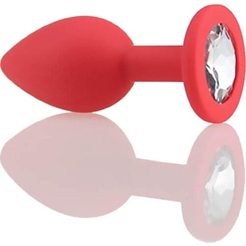 Erotic Anal toys For Adult Silicone Anal Plug Gay Men Women Fetish Butt Plug Game Crystal Inlay Ass Stopper buttplug dilatador