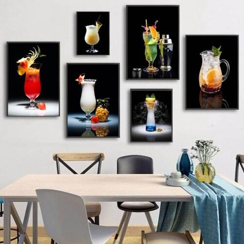 Fruits Cocktails The Classics Recipe Print Bar Poster Whiskey Sour Mojito Picture Art Canvas Painting Gift Kitchen Wall Art