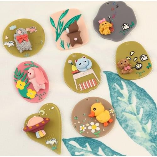 HAOSAW 4Pcs Choose/Jewelry Accessories/Pendant/Hand Made/Relief Design/Jewelry Findings & Components/Animal Shape/DIY Charms