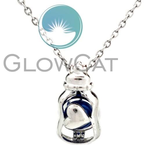 KK963 Feeding Bottle Beads Cage Locket Pendant Perfume Diffuser Pearl Cage Necklace