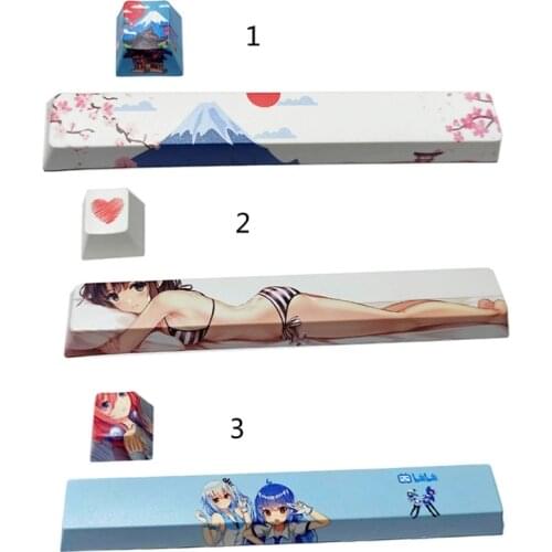 2Pcs PBT Personalized 6.25U Spacebar + R4 Cherry Profile Keycap for Game Mechanical Keyboard Cherry Mx Switch