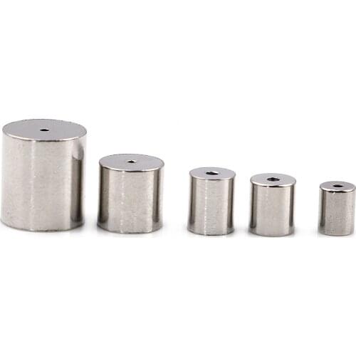 8Seasons Stainless Steel Cord End Caps Cylinder Silver Color DIY Making Necklace Jewelry Findings Gift (Fits 3mm-8mm Cord),10PCs