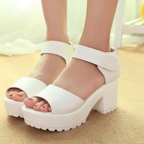 MHYOINS HOT selling 2019 womens summer high-heeled shoes thick heel open toe platform sandals platform sandals