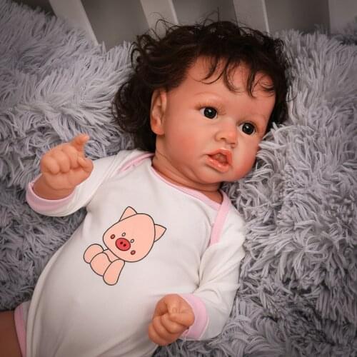 Hot Sale 22 Inch Reborn Doll Simulation Baby Soft Silicone Toy To Accompany The Play House Children Doll Toy Christmas Gift