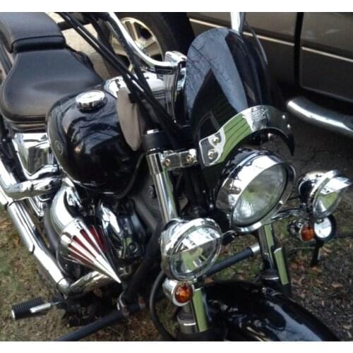 Motorcycle Windscreen For Yamaha V-Star V Star 650 XVS650 1100 XVS1100 Custom Fork Tube Mount Windshield Meter Visor
