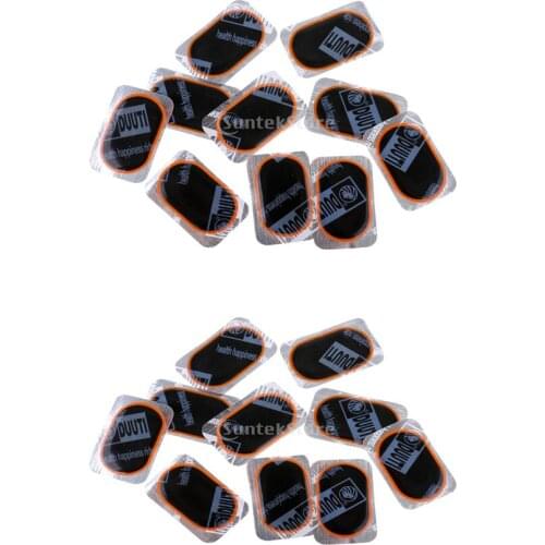 20 Pieces Rubber Puncture Patches Tire Tyre Tube Repair Patch Kit for Bicycle 32 x 50mm High Quality