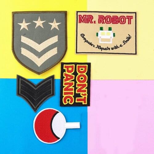 Sergeant epaulet Patches For Clothing Iron On Biker Motorcycle Embroidered warrior Badges table tennis bat Coat Accessory