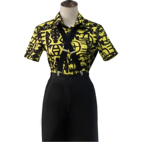 2020 new Cosplay Stranger Things Season 3 Eleven Costume Shirt Blindfold Suspender Summer T-shirt