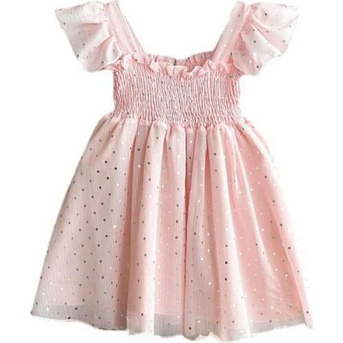 Toddler Dress Thin Texture High Waist Skin-friendly Washable Elastic Waistband Soft Children Dress for Gift