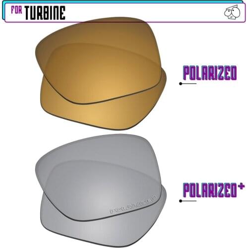 EZReplace Polarized Replacement Lenses for - Oakley Turbine Sunglasses - BlueP Plus-GunmetalP