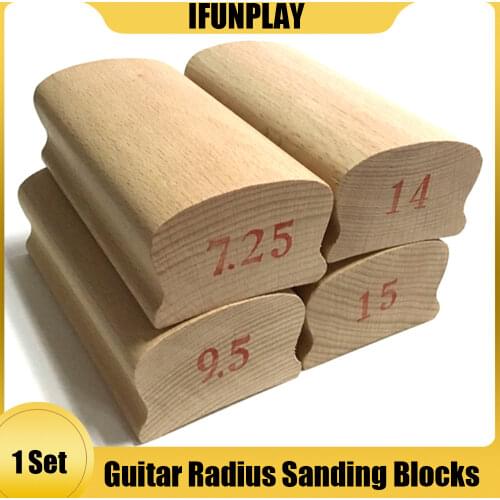 Radius Sanding Blocks For Guitar Bass Fret Leveling Fingerboard Luthier Tool 7.25 9.5 10 12 14 16 17 20 Maple Dual Sanding Block