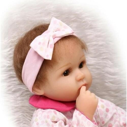 Reborn Baby Girl Doll 17'' Handmade Realistic Silicone Lifelike Newborn Toy Gift Silicone Baby Doll