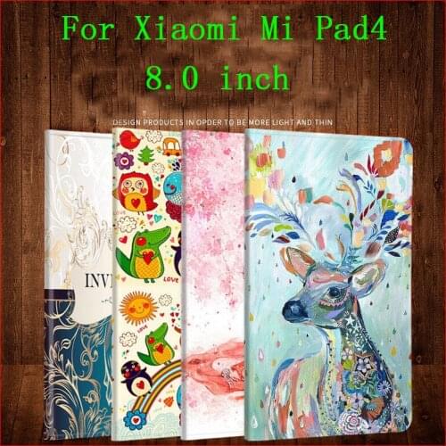 Luxury PU Leather Flip Tablet Case For Xiaomi Mi Pad 4 MiPad4 Protective Cover Coque Mi Pad4 8.0 inch Mipad 4 Smart Fundas Shell